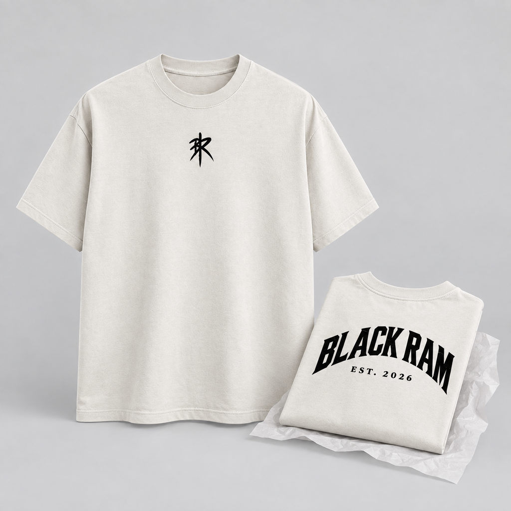 BLACK RAM — Heritage Oversized Tee / Bone