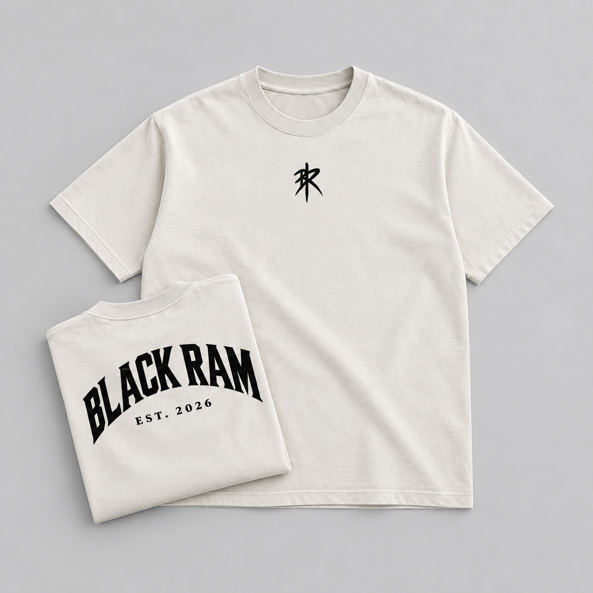 BLACK RAM — Heritage Oversized Tee / Bone
