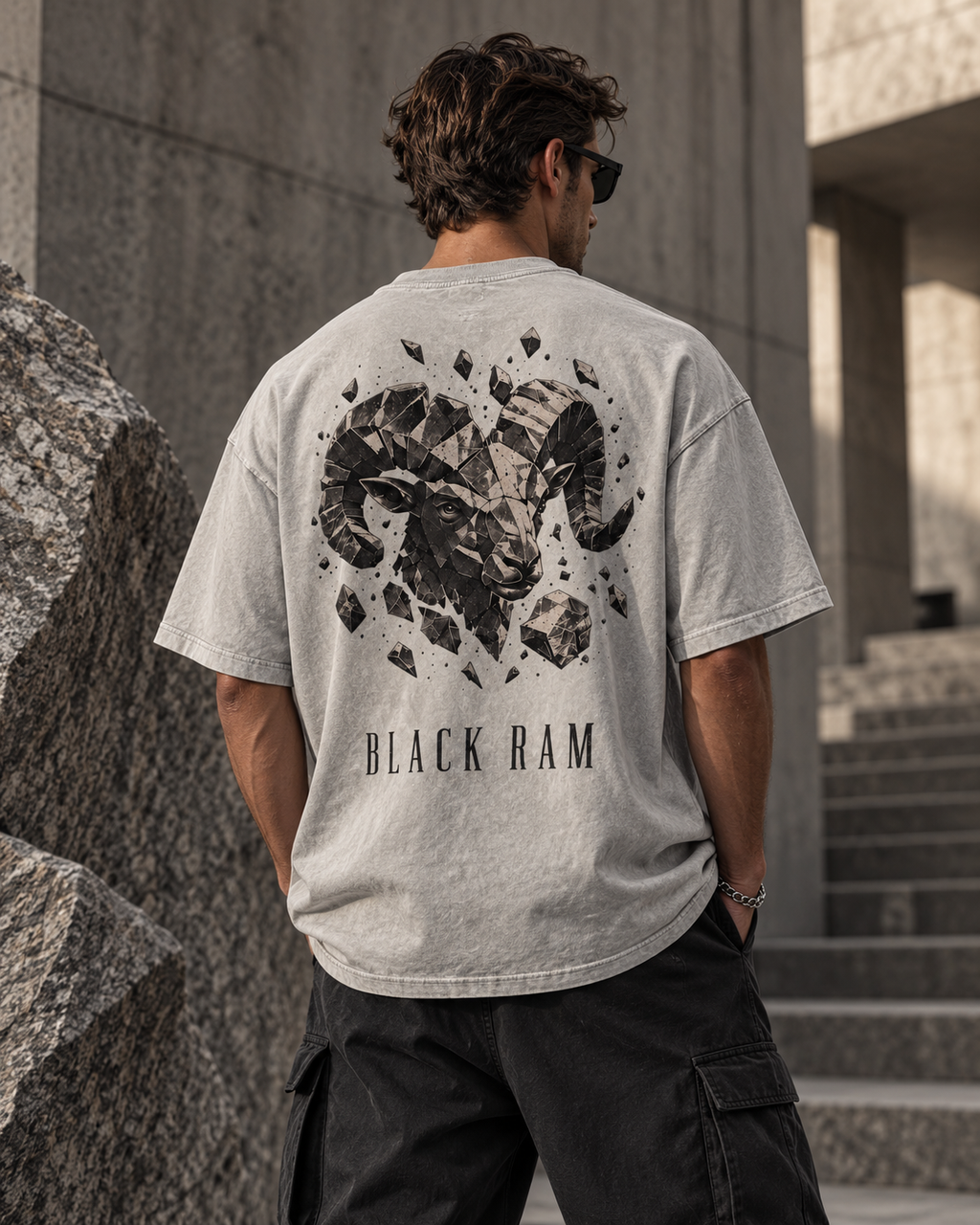 BLACK RAM — Stone Ram Oversized Tee