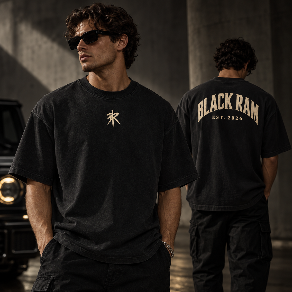 BLACK RAM — Heritage Oversized Tee / Black