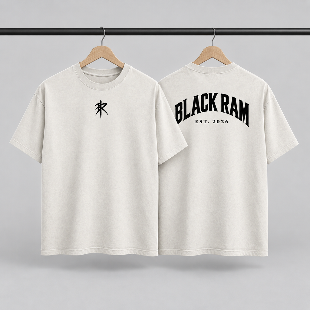 BLACK RAM — Heritage Oversized Tee / Bone