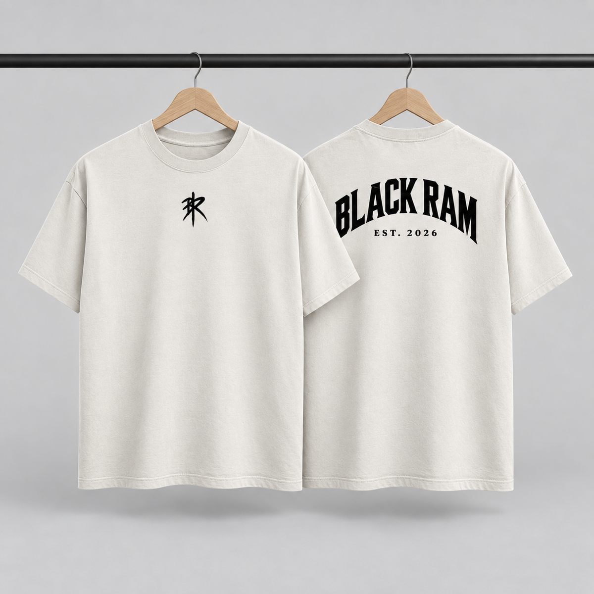 BLACK RAM — Heritage Oversized Tee / Bone