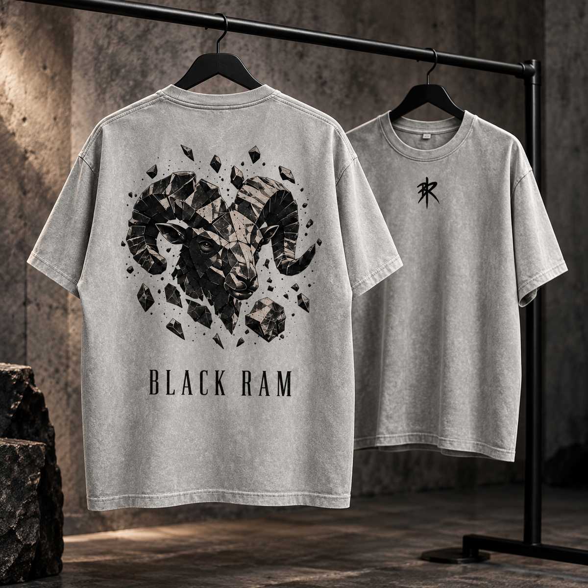 BLACK RAM — Stone Ram Oversized Tee