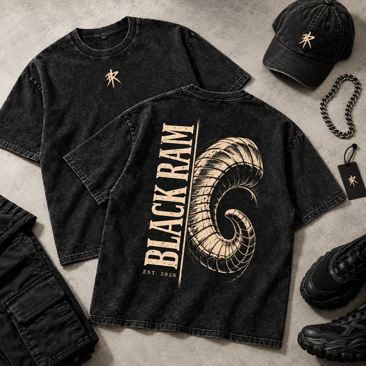 BLACK RAM — One Horn Oversized Tee