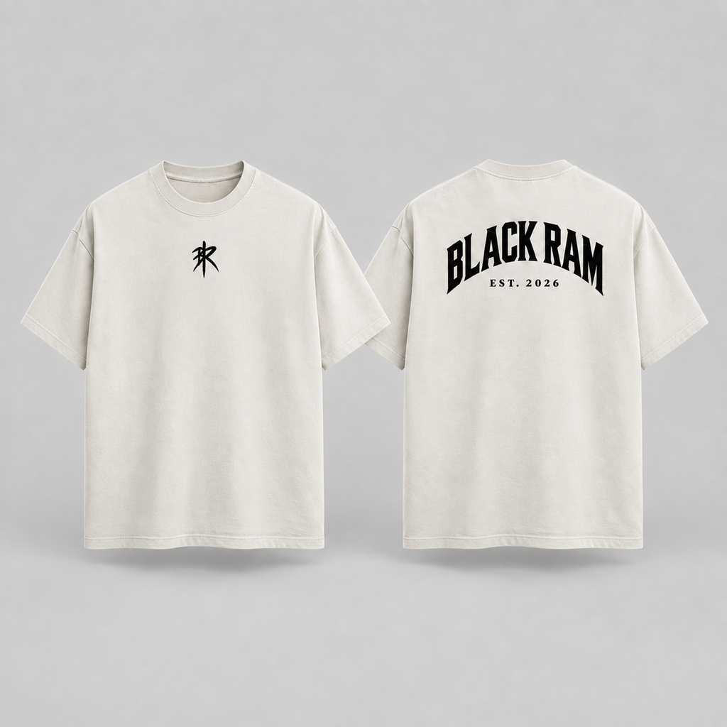 BLACK RAM — Heritage Oversized Tee / Bone