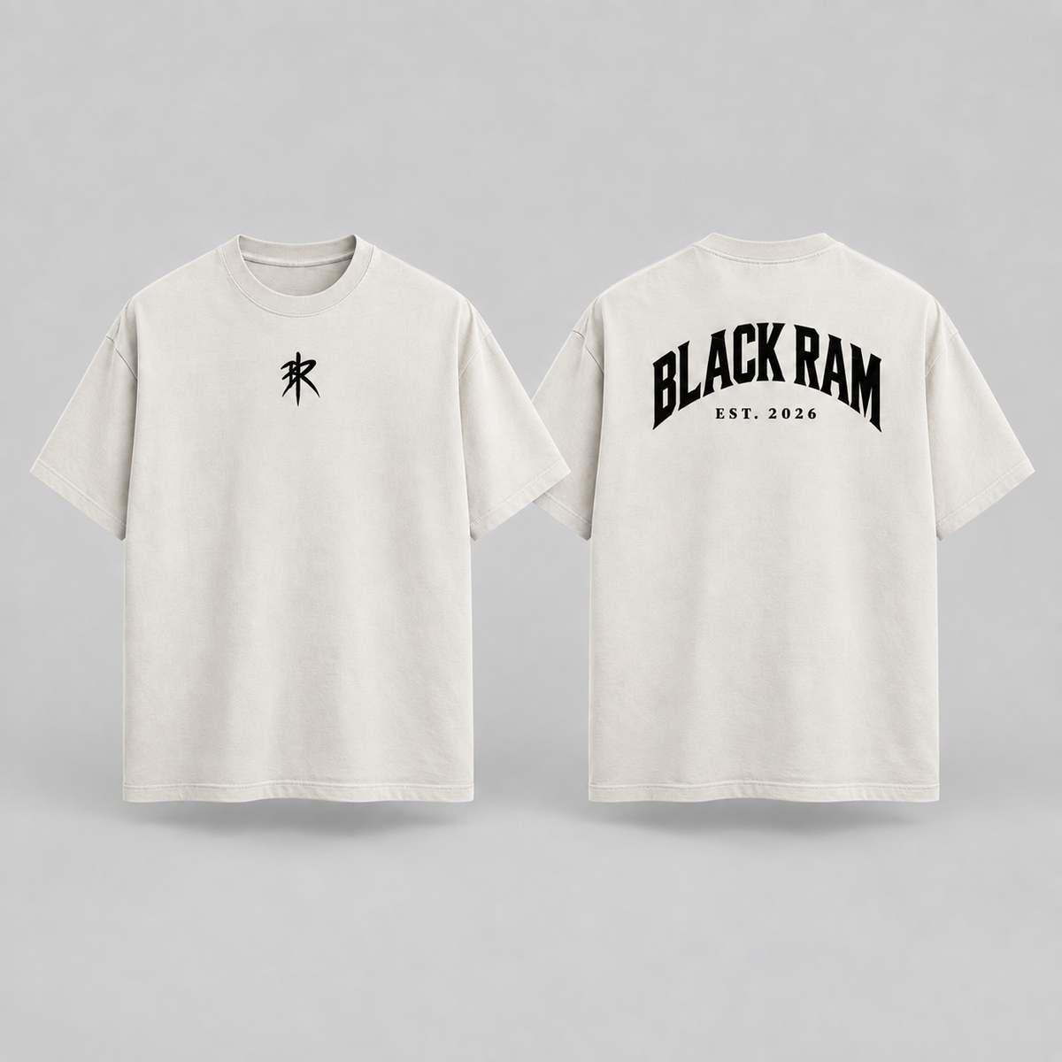 BLACK RAM — Heritage Oversized Tee / Bone